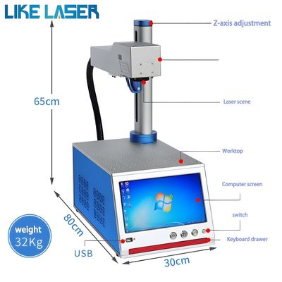 Kledingwinkels LIKE-F-ILM-001 Lasermarkeringsmachine voor glasvezel