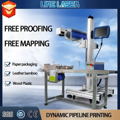 Fiber Online Flying Laser Marking Machine voor buisdraad PVC Grafisch formaat ondersteund Plt